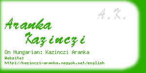 aranka kazinczi business card